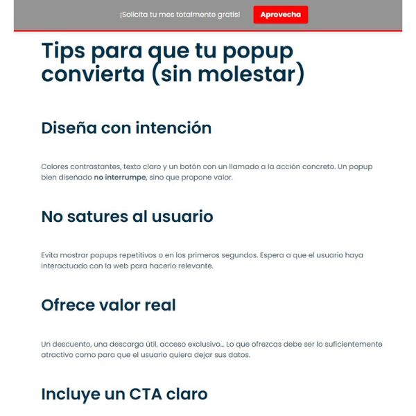 Lee más sobre el artículo Cómo aumentar tus conversiones con popups personalizados